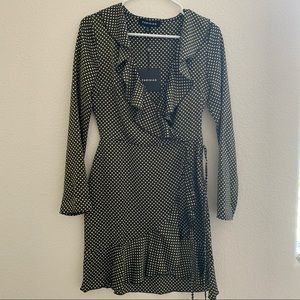 Polka dot wrap dress